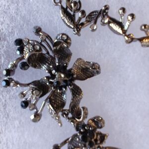 Floral Statement Necklace with Black Accents